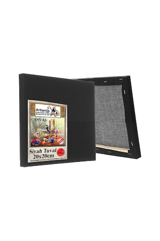 Siyah Tuval 20x20 Cm 1 Adet Astarlı Kare Tuval Resim Tuvali Siyah 20 20 Cm Tual Akrilik Yağlı Boya İçin İdeal