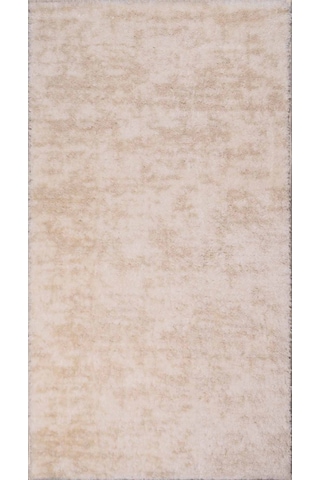 Dekoratif Puffy Peluş Yumuşak Kaymaz Taban Kesme Halı Yolluk Desenli Krem