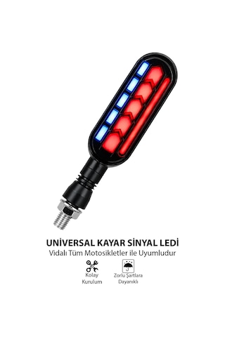 Motosiklet Led Sinyal Lambası Kayar Sinyal Selamlamalı Kırmızı Stop Görüntü Kırmızı Flaş Led Lamba