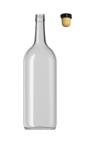 Şeffaf Yağ Şarap Şişesi Büyük Boy Cam Şişe 1.5 L 1 Adet Çok Renkli