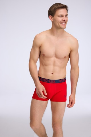 U.S. Polo Assn. Erkek Lacivert - Kırmızı - Baskılı 3 Lü Boxer Lacivert