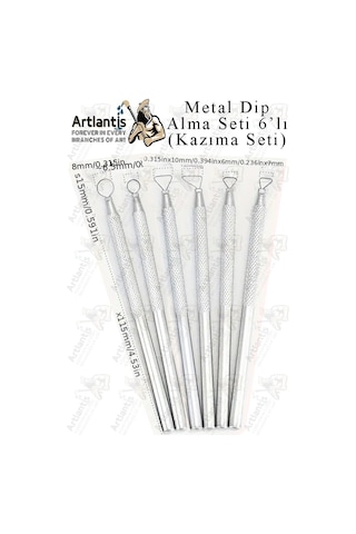 Tel Dip Alma Seti 6 Lı 13 Cm 1 Paket Kazıma Seti Paslanmaz Çelik Rötüş Modelaj Kil Heykel Çömlek Yapma Çubuğu Sanatsal