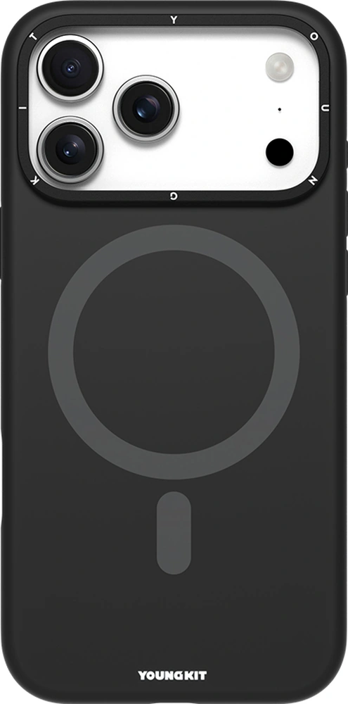 Apple Uyumlu iPhone 17 Pro Max Kılıf M-safe Özellikli Kamera Standlı Youngkit Gel Cream Serisi Kapak Siyah Siyah