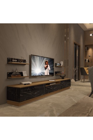 Decoraktiv Trendstyle 270rs Mdf Tv Ünitesi Tv Sehpası Pera - Siyah Mermer