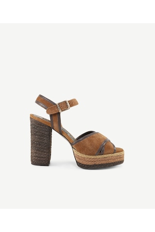 Yargıcı Özel Jüt Boyama Platform Topuklu Sandalet 24ykay4559x 003 Kahverengi