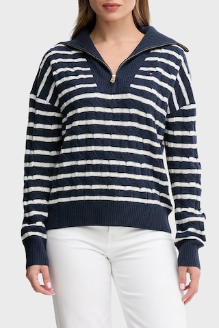 Tommy Hilfiger Bayan Kazak Ww0ww46425 0y7 Lacivert-beyaz Lacivert-beyaz