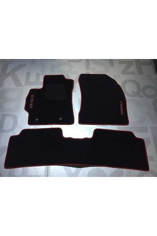 Toyota Corolla Uyumlu Kırmızı Bıyeli 2007-2012 Halı Paspas