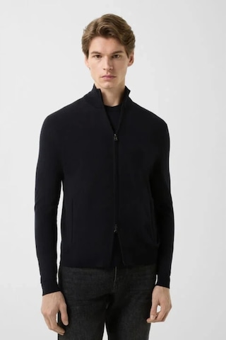 Bogner Oscar Lüks Klasik Stil, Erkek Yün Triko Ceket Lacivert