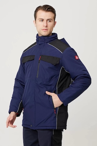 Kışlık Su Geçirmez İş Güvenliği Mont Allium Ripstop Parka Rüzgar Havalara Uygun Lacivert-siyah