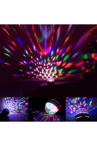 360 Derece Dönen Disko Tarzı Renkli Dekoratif Disco Lamba Diğer