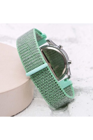 Turkuaz Cırtlı Yapışır Kordon Led Unisex Kadın Saat St-304059