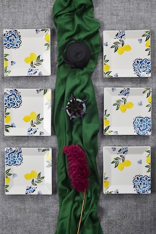 Piatti Naturali 6'lı Limon Pasta Tabak Seti Tatlı Sunum Seti Servis 20cm