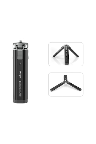 Amagisn Am11 Masaüstü Tripod Mini Seyahat Tripod Standı Metal Telefon Tripod 1/4 İnç Vida İle 2 Seviyeli Ayarlanabilir Yükseklik Gimbal Sabitleyici Selfie Çubuğu Dslr Kamera İçin Siyah