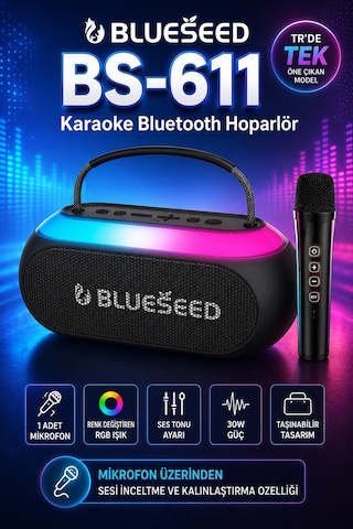 Karaoke Bluetooth Hoparlör 30w Rgb Işıklı 1 Mikrofonlu Ses Kalınlaştırma İnceltebilme Özellikli Taşınabilir Hoparlör Power Bank Özelliğine Sahip Karaoke Bluetooth Hoparlör 30w Rgb Işıklı 1 Mikrofonlu Ses Kalınlaştırma İnceltebilme Özellikli Taşınabilir Hoparlör Power Bank Özelliğine Sahip