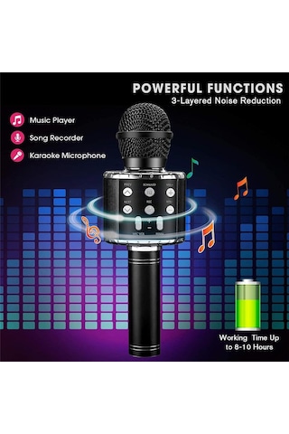 Doppler Concerto Karaoke Mikrofonu Işıklı Yeni Kayıt Özellikli