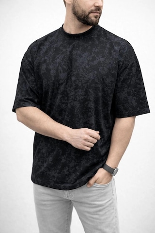 Wear Vexel Erkek Premium Tişört Osy Yumuşak Dokulu Yıkamalı Oversize T-shirt - Siyah Çok Renkli