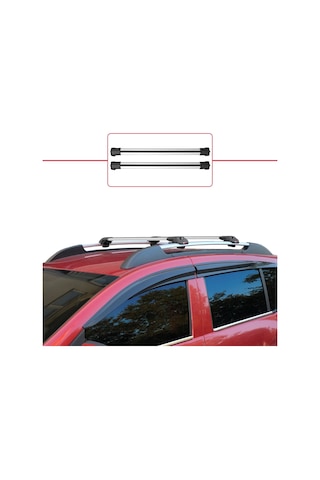 Dacia Sandero Stepway 2008-2012 Arası İle Uyumlu Ace-1 Ara Atkı Tavan Barı Gri