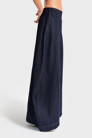 it's basic Kadın İndigo Renk 7w5-50 Yüksek Bel Palazzo Balon Fit %100 Koton Özel Tasarım Denim Jean