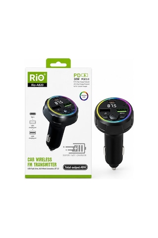 Araç Fm Vericisi Bluetooth 5.0 Hızlı Şarj Type-c Ve Çift Usb 48w Çıkış