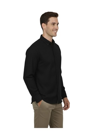 Advante Erkek Spor Slim Fit Uzun Kol Petek Fitilli Gömlek Bgl-st04824 Siyah