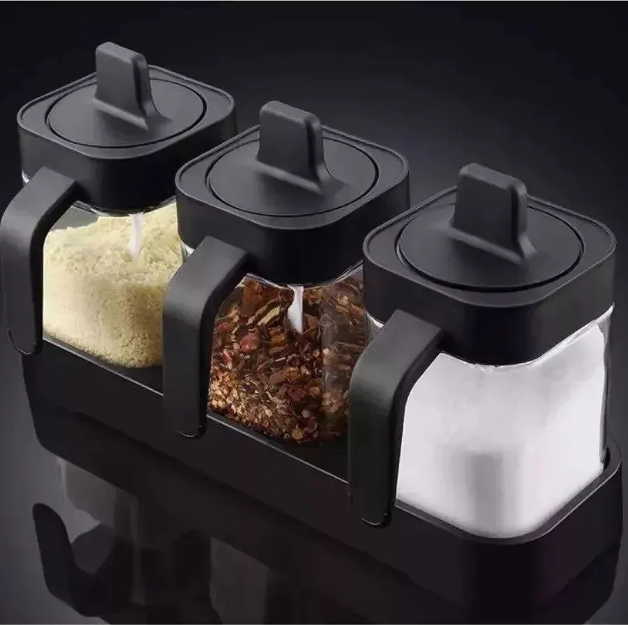 Haritosh Vse Dla Vas Baharatlar Ve Dökme Ürünler İçin Saklama Kavanozları Seti 304769003 Siyah