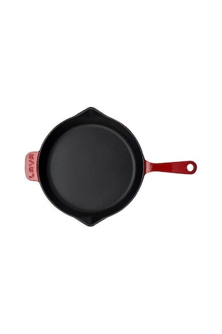 Lava Yuvarlak Kızartma  Tavası 28 CM Metal Saplı Kırmızı