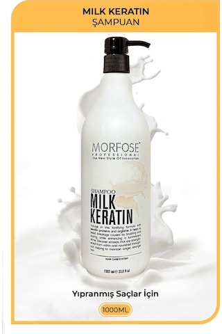 Milk Keratin Şampuan 1000 Ml - Besleyici Koruyucu Etki Beyaz
