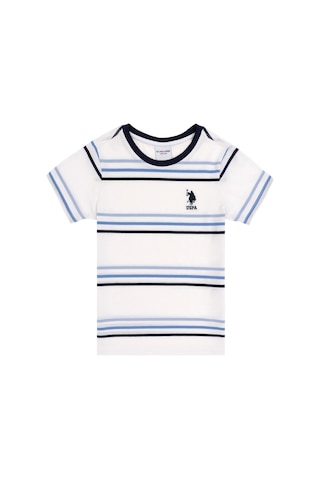 U.S. Polo Assn. Erkek Çocuk Beyaz Bisiklet Yaka Tişört 50284821-VR013