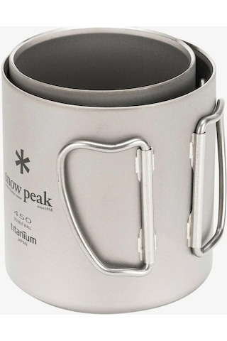 Snow Peak Ti-double 450 Mug, Titanyum Çift Cidarlı Kamp Kupası, Ultra Hafif, 450 Ml Çok Renkli