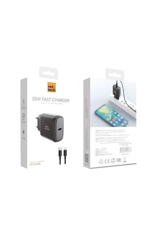Nettech NT-HCH06 PD 25 W Type-c + Lightning Kablo + Şarj Cihazı