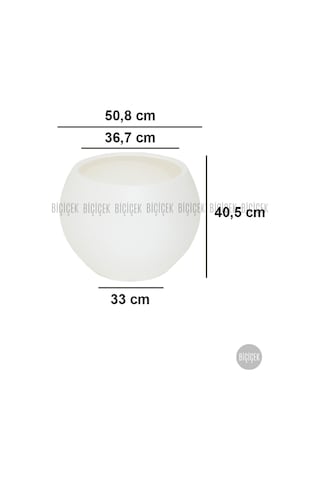 Biçiçek Küre Saksı 51 Cm Beyaz