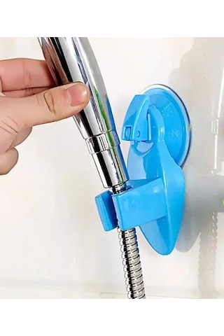 Folinda Mavi Plastik Duş Kafa Tutucusu, Sürekli/süreksiz Kullanım, Sümük Sistemi İle Kurulum, Yükseklik Ve Açı Ayarlamalı, Modern Tarz, Duvar/banyo Kenarı Uyumlu Mavi