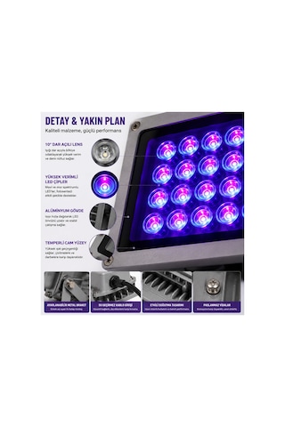 20w Led Bitki Yetiştirme Projektörü Grow Light Uv Lamba 10 Lensli - 180 140 Mm