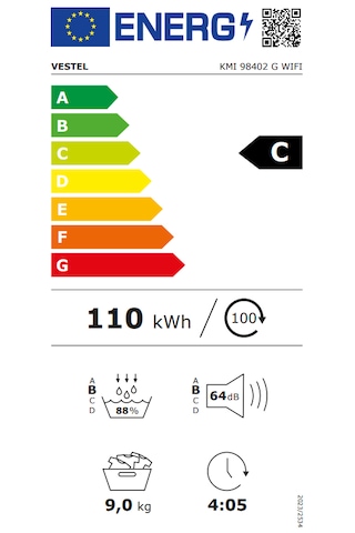 Vestel KMI 98402 G WIFI 9 KG Kurutma Makinesi