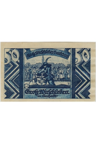 Almanya 50 Pfennig 1921 Notgeld-grosswirschleben Şehri. Çil.