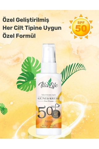 İlla Life D Vitamini Etkili Spf 50+Faktörlü Güneş Kremi