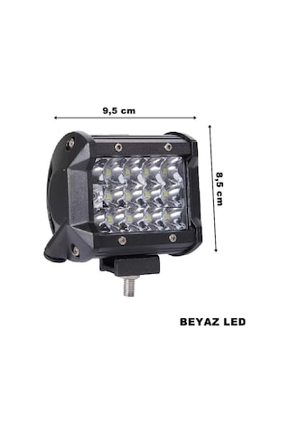 Şüscaroto Aksesuar Off Road Led Lamba Delici Beyaz Kare Sis Farı Projektör 45w 12 Led Metal Çalışma Lambası 1 Ad