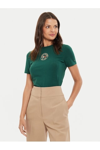 Tommy Hilfiger Kadın Logo T-shirt Haki