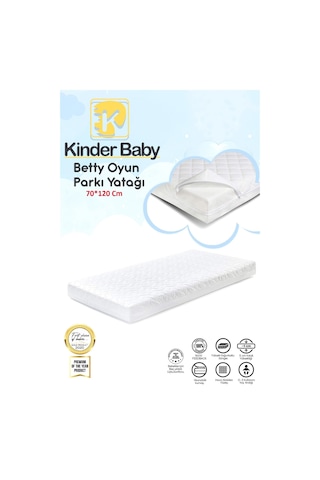 Kinder Baby Betty Oyun Parkı Sünger Bebek Yatağı 70 120 Cm K0022 Beyaz