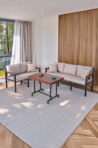 Neokas Bahce Mobilyası, Modern Balkon Mobilyası, Kafe Oturma Takımı, Teras Koltugu,balkon Oturma Grubu 2+3+m Antrasit