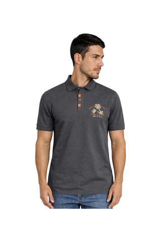 Arma Ar-ma Erkek Polo Yaka Tişört Resim Baskili Örme Kumaş Regular Fit %100 Pamuk 30/1 Çift Toplama Penye Pike Y31374358402 Gri-g3