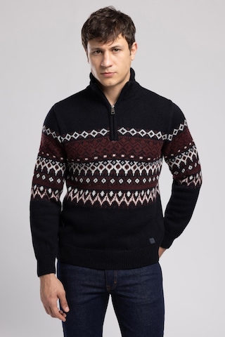Lee Cooper Ground Erkek Dik Yaka Kazak Lacivert-21854 Lacivert