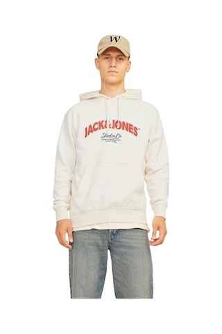 Jack & Jones Erkek Kapşonlu Sweet T-shirt 12262919 Beyaz