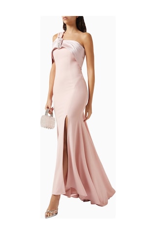 Ac By Aanchal Chanda Asymmetrical Yaka Maxi Kadın Elbise Pembe