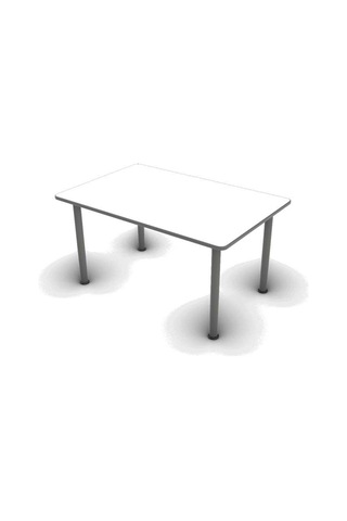 Metal Ayaklı Dikdörtgen Masa 70x105 Beyaz-s.meşe Renkli