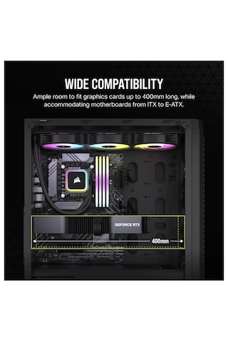 Corsair 480t Rgb Airflow Temperli Cam Midtower, Siyah Cc-9011272-ww