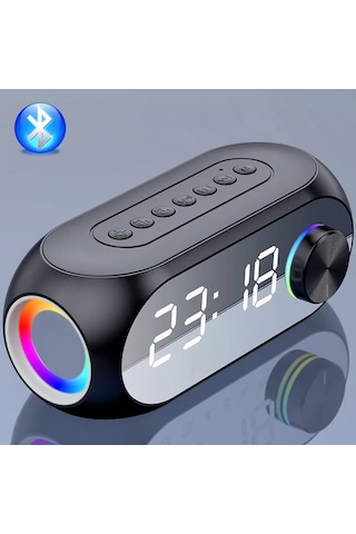 Hymark Bluetooth S8 Rgb Led Işıklı Dijital Saat Alarm Şarjlı Hopa