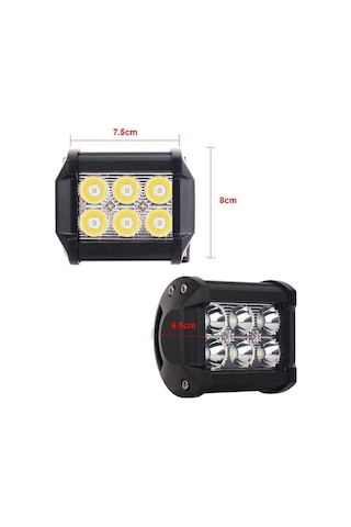18w 6 Led Off Road Araç Motosiklet Led Sis Far Aydınlatma 1 Adet
