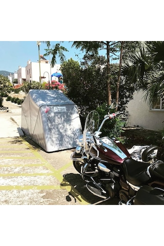 Portatif Motosiklet Garajı Branda Yanmaz Özellikli