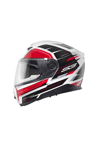 Schuberth S3 Apex White Kapalı Kask Siyah - Beyaz - Kırmızı